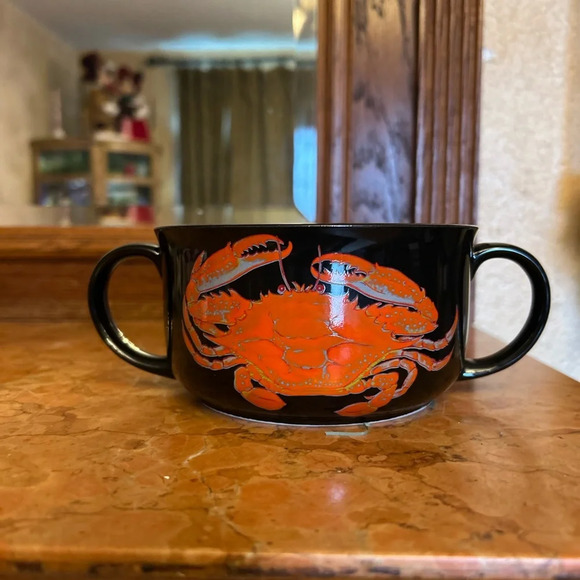 Vintage D.H. Holmes Crab Bowl Black RARE - Picture 7 of 7
